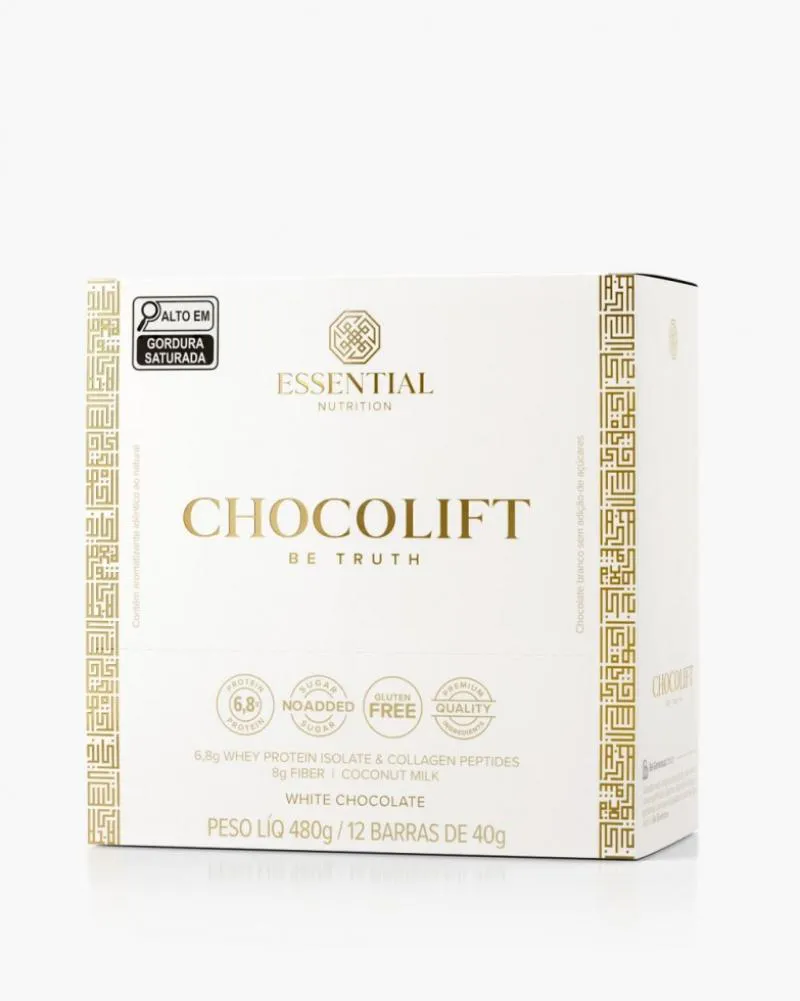 CHOCOLIFT (DISPLAY 12 BARRAS DE 40G) - SABOR: BE TRUTH (CHOCOLATE BRANCO)