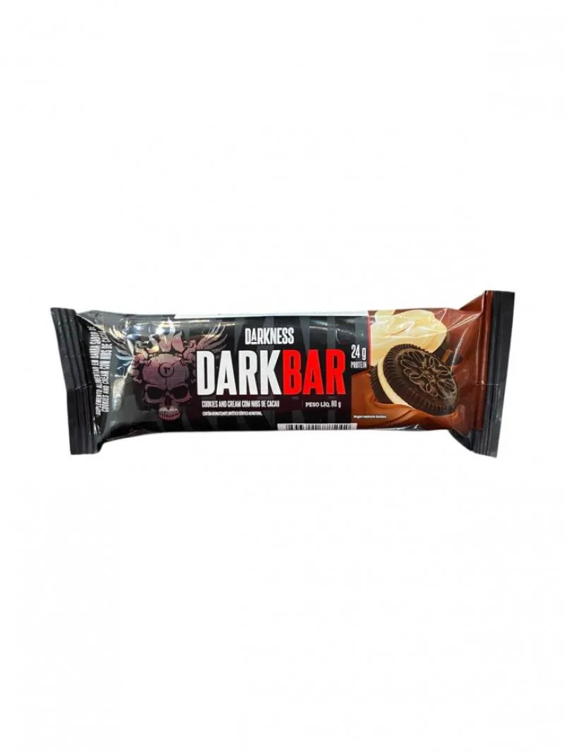 DARK BAR (90G) - NOVA EMBALAGEM - SABOR: COOKIES AND CREAM C/ NIBS DE CACAU