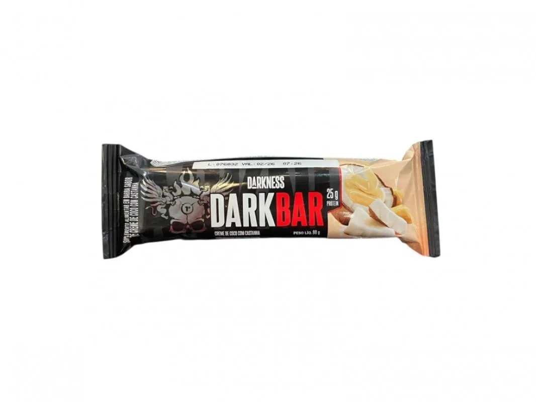 DARK BAR (90G) - NOVA EMBALAGEM - SABOR: CREME DE COCO C/ CASTANHA