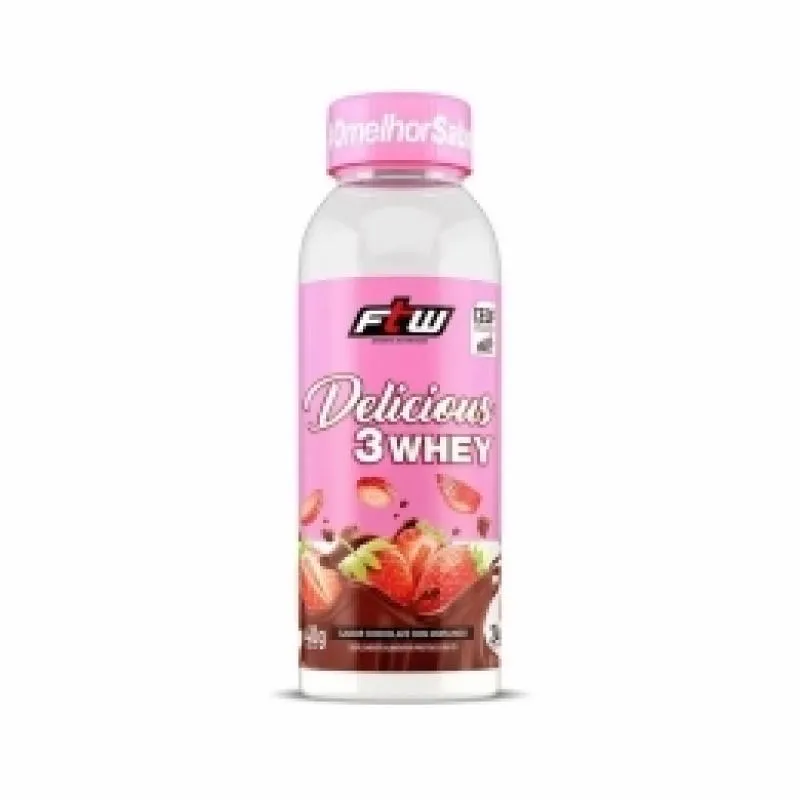 DELICIOUS 3WHEY (40G) - VENCIMENTO 31/07/2025 - SABOR: CHOCOLATE COM MORANGO