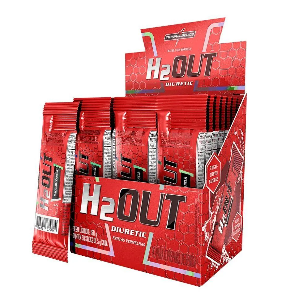 H2OUT DIURETIC (30 STICKS DE 5G) - SABOR: FRUTAS VERMELHAS