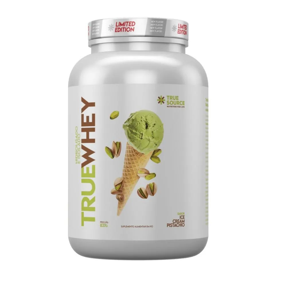 TRUE WHEY (837G) - HIDROLISADO E ISOLADO - SABOR: ICE CREAM PISTACHIO