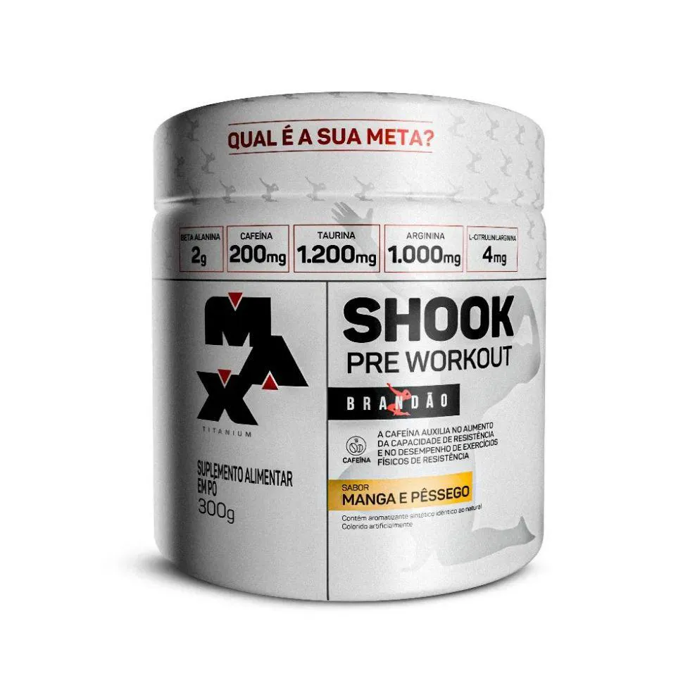 SHOOK PRé-WORKOUT LINHA RAFAEL BRANDãO POTE (300G) - SABOR: MANGA E PêSSEGO