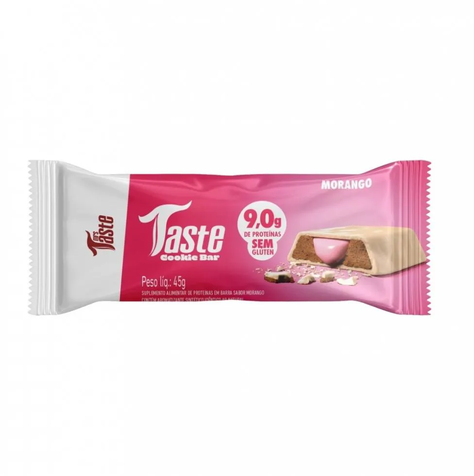 TASTE COOKIE BAR (45G) - SABOR: MORANGO