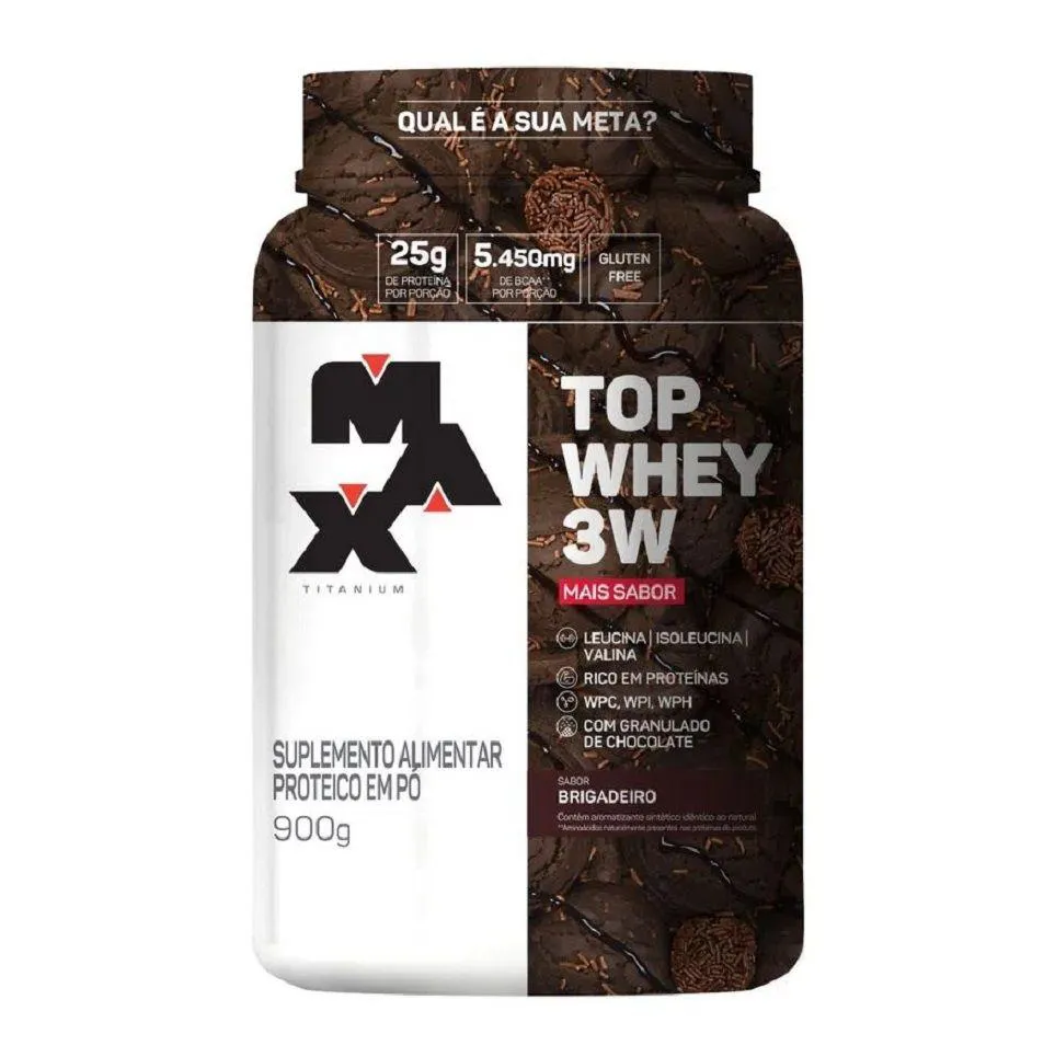 TOP WHEY 3W (900G) - SABOR: MAIS SABOR - BRIGADEIRO