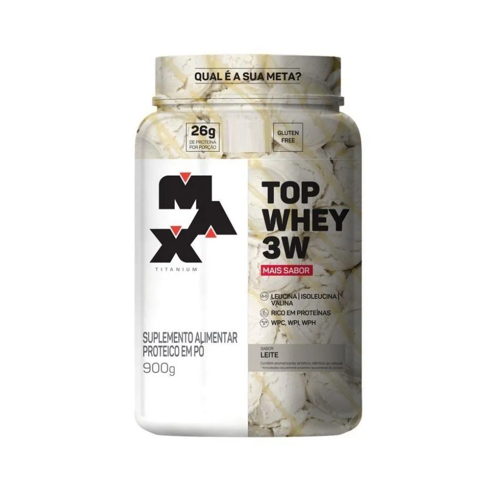 TOP WHEY 3W (900G) - SABOR: MAIS SABOR - LEITE