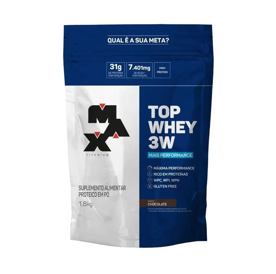 TOP WHEY 3W REFIL (1,8KG) - SABOR: MAIS PERFORMANCE - CHOCOLATE