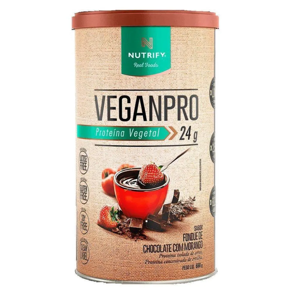 VEGANPRO (550G) - SABOR: FONDUE DE CHOCOLATE C/ MORANGO