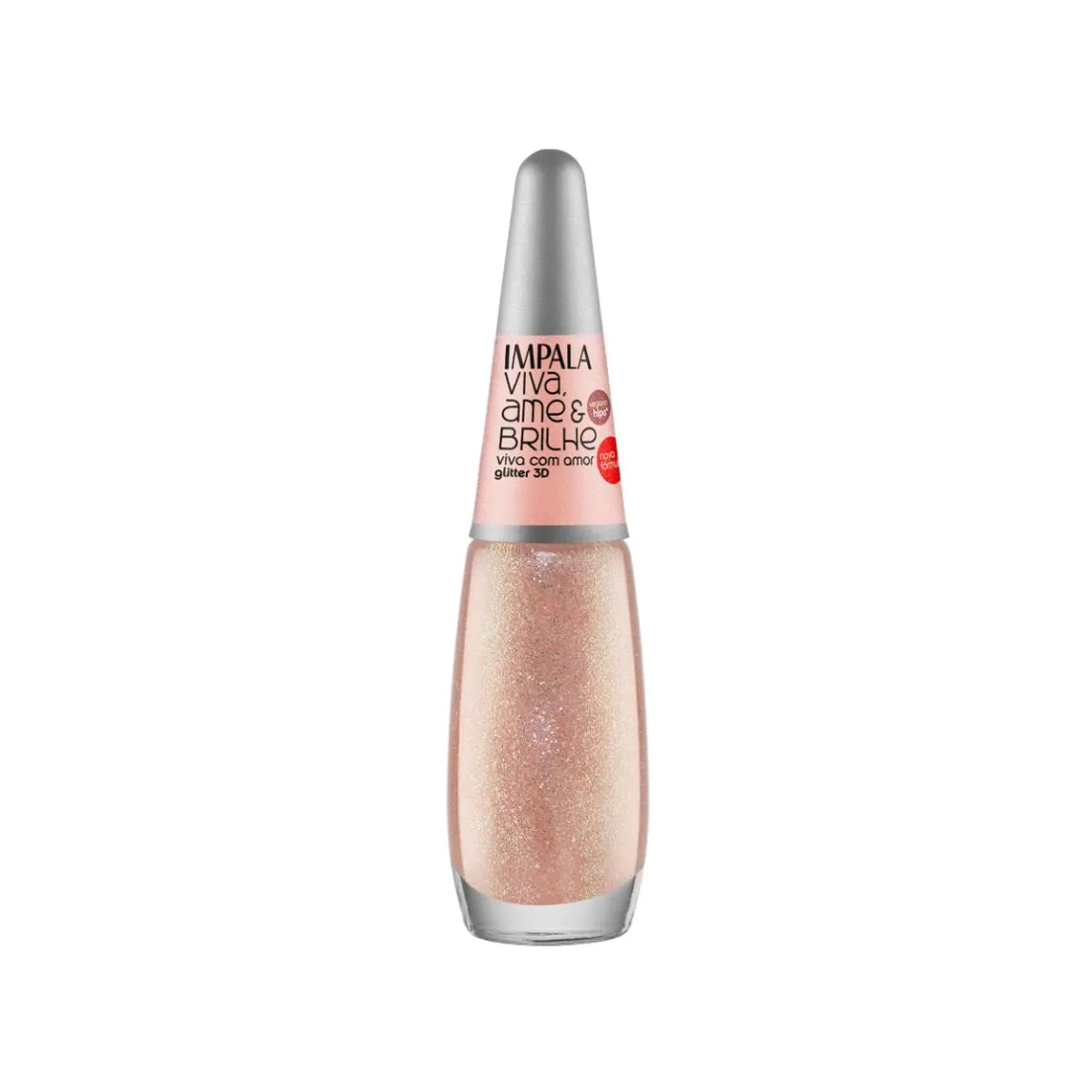 ESMALTE IMPALA COLEçãO VIVA AME BRILHE VIVA COM AMOR GLITTER