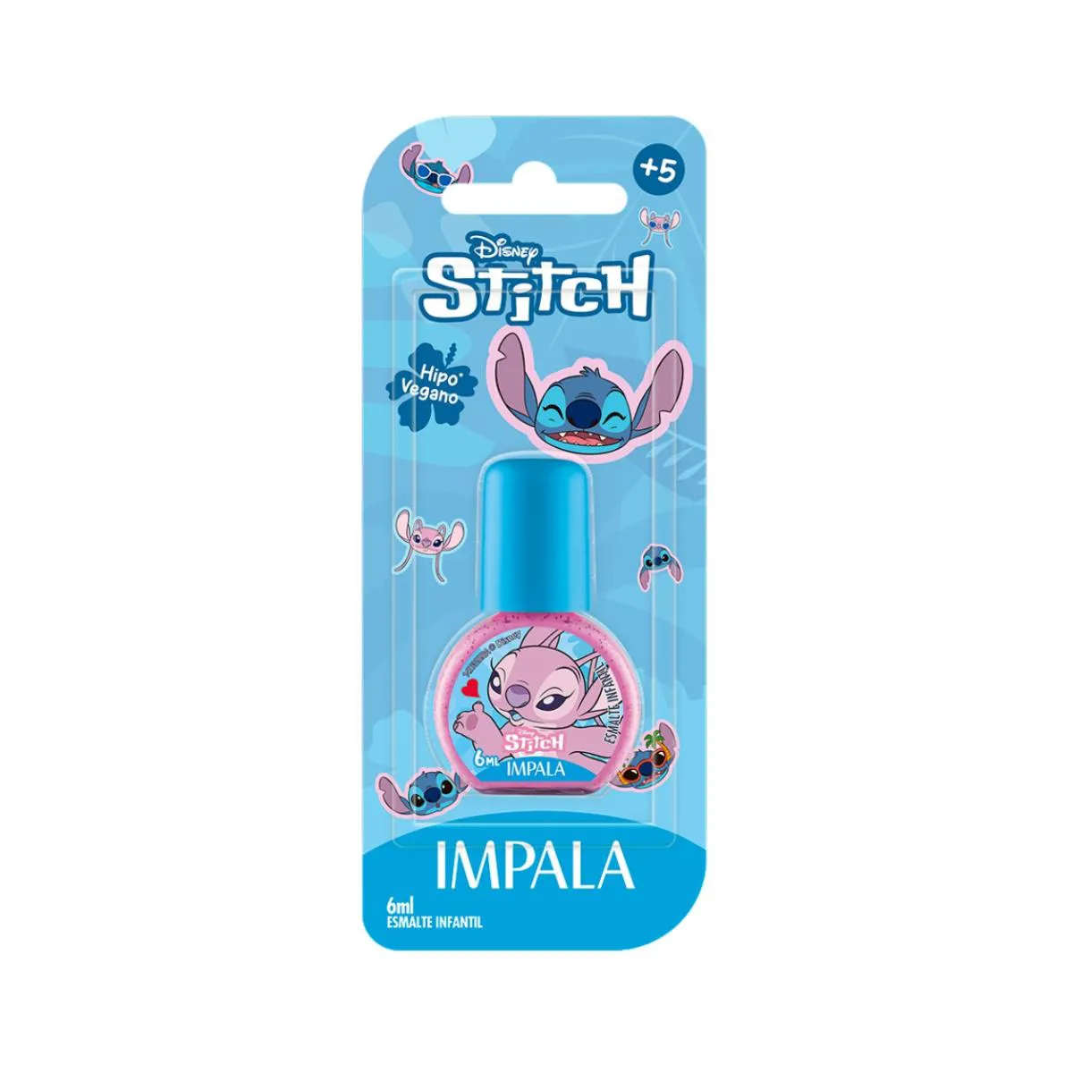ESMALTE IMPALA KIDS STITCH BRILHO ANGELICAL GLITTER DISNEY