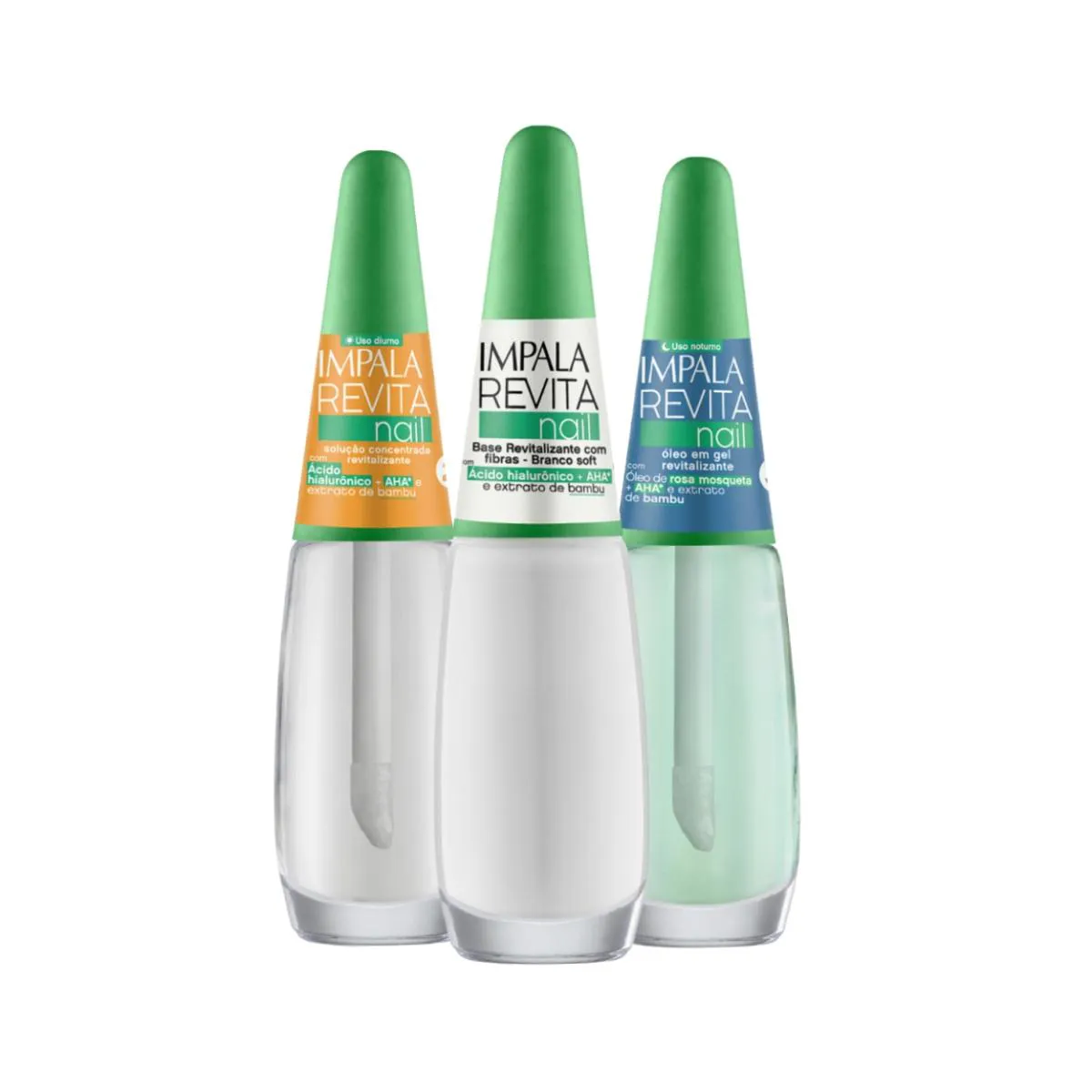 KIT REVITANAIL BASE BRANCO + SOLUçãO CONCENTRADA ÓLEO IMPALA