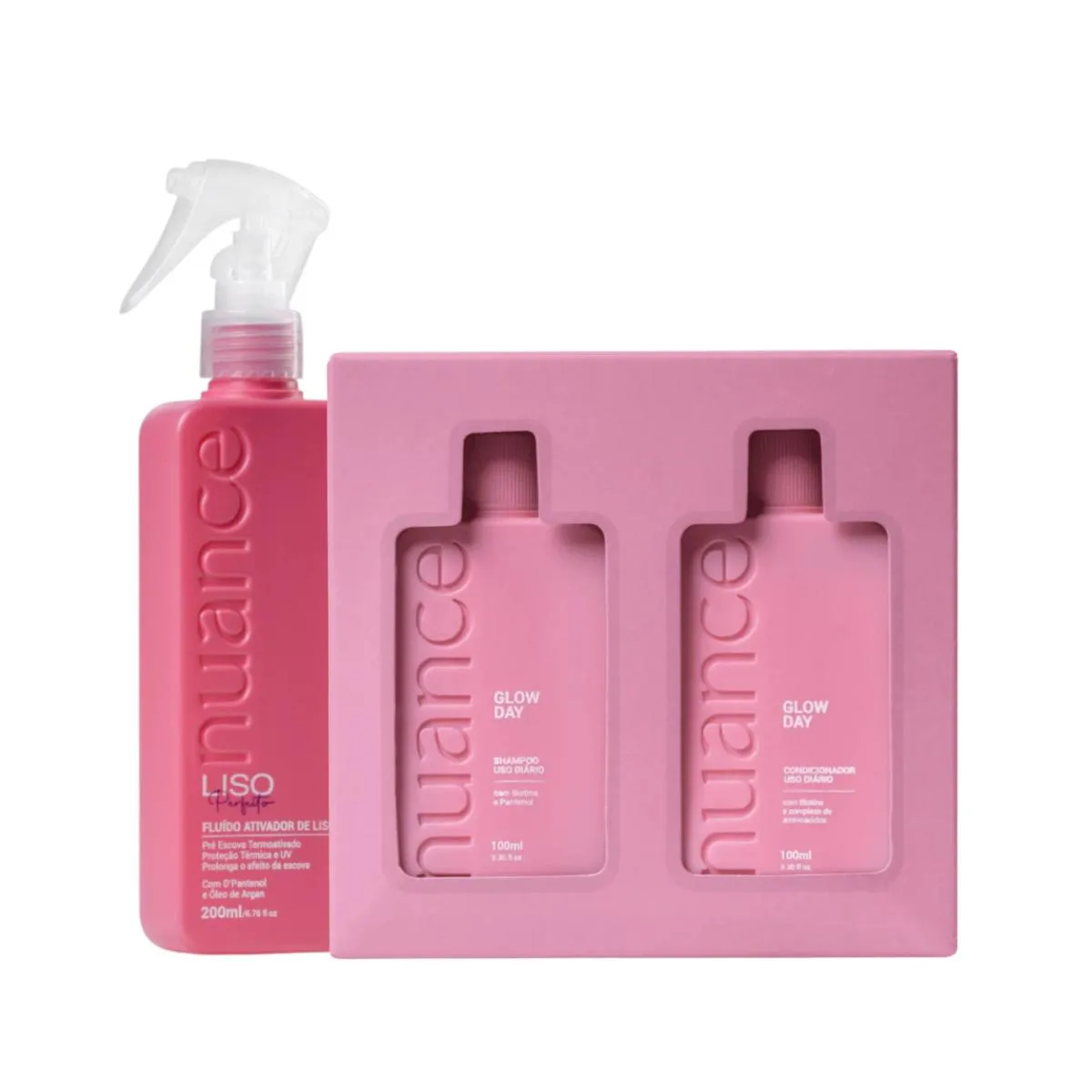 KIT SHAMPOO CONDICIONADOR VIAGEM HIDRATA SéRUM LISO NUANCE
