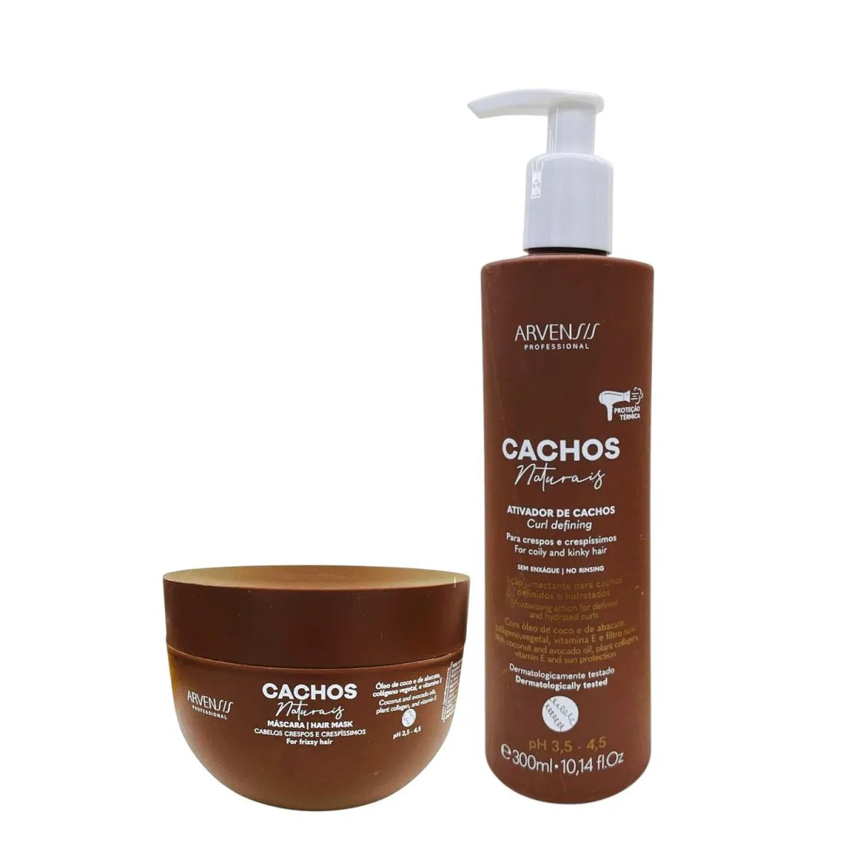 KIT ARVENSIS PROFESSIONAL CACHOS NATURAIS - ATIVADOR CRESPOS 300ML + MáSCARA CRESPOS 250G