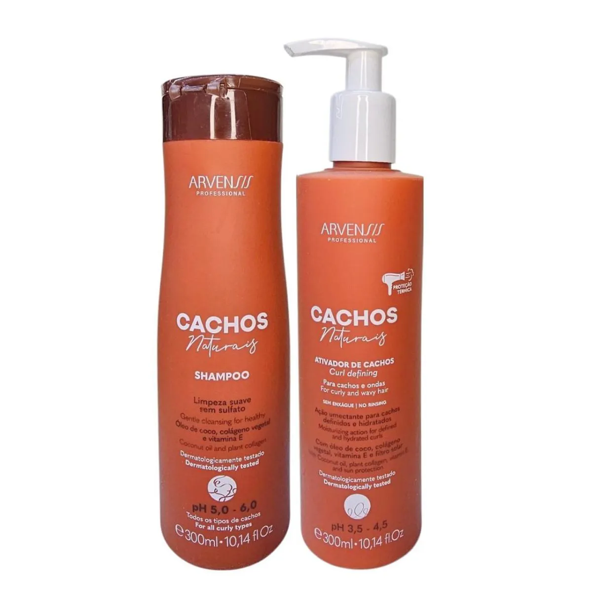 KIT ARVENSIS PROFESSIONAL CACHOS NATURAIS - SHAMPOO 300ML + ATIVADOR DE CACHOS 300ML
