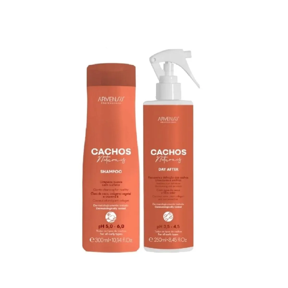 KIT ARVENSIS PROFESSIONAL CACHOS NATURAIS - SHAMPOO 300ML + DAY AFTER 250ML