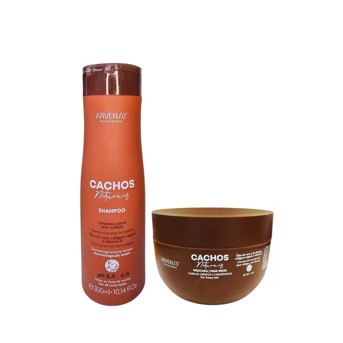 KIT ARVENSIS PROFESSIONAL CACHOS NATURAIS - SHAMPOO 300ML + MáSCARA CRESPOS 250G