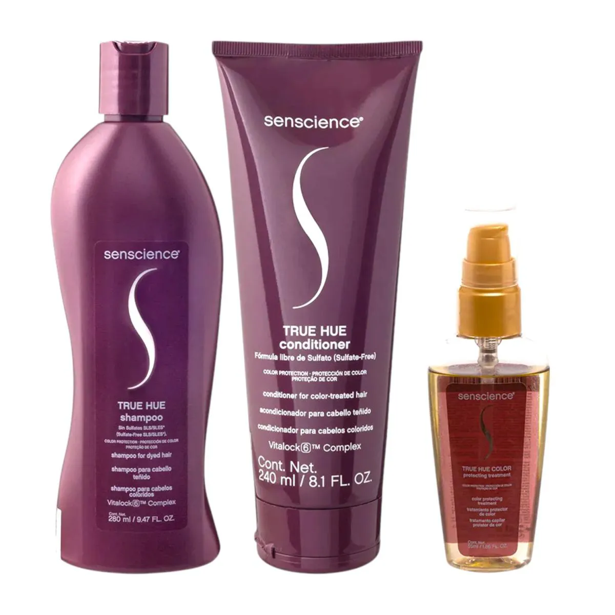 KIT SENSCIENCE TRUE HUE SHAMPOO 280ML + CONDICIONADOR 240ML + SéRUM 55ML