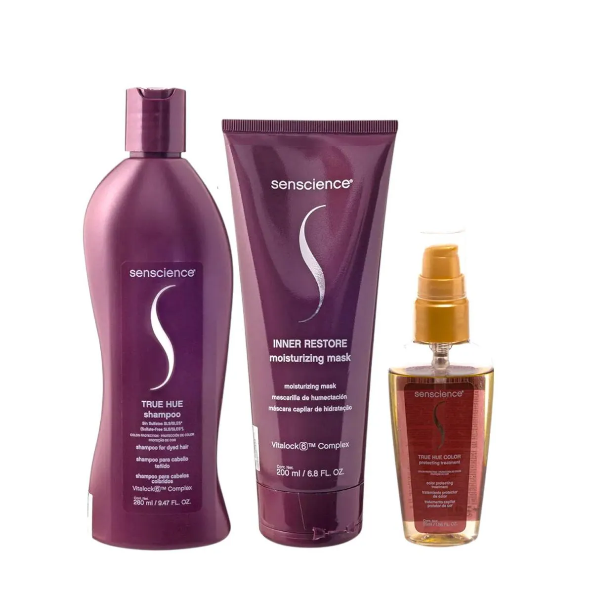 KIT SENSCIENCE TRUE HUE SHAMPOO 280ML + INNER RESTORE DEEP 200ML + SéRUM 55ML