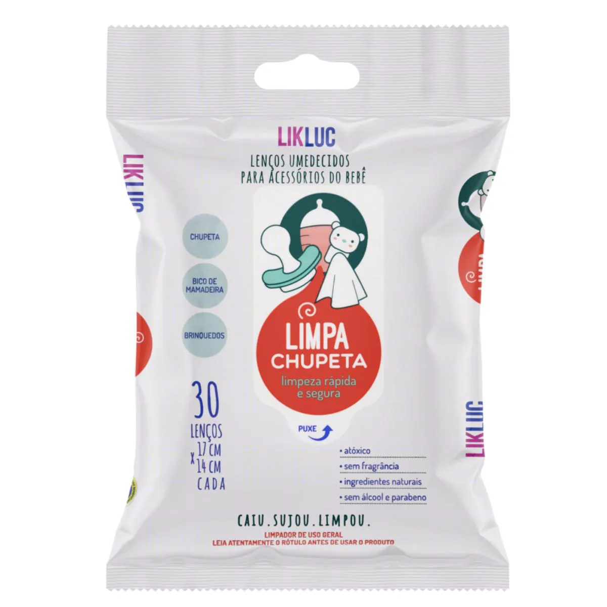 LENçOS HIGIENIZADORES LIMPA CHUPETA PACOTE COM 30 ORIGINAL