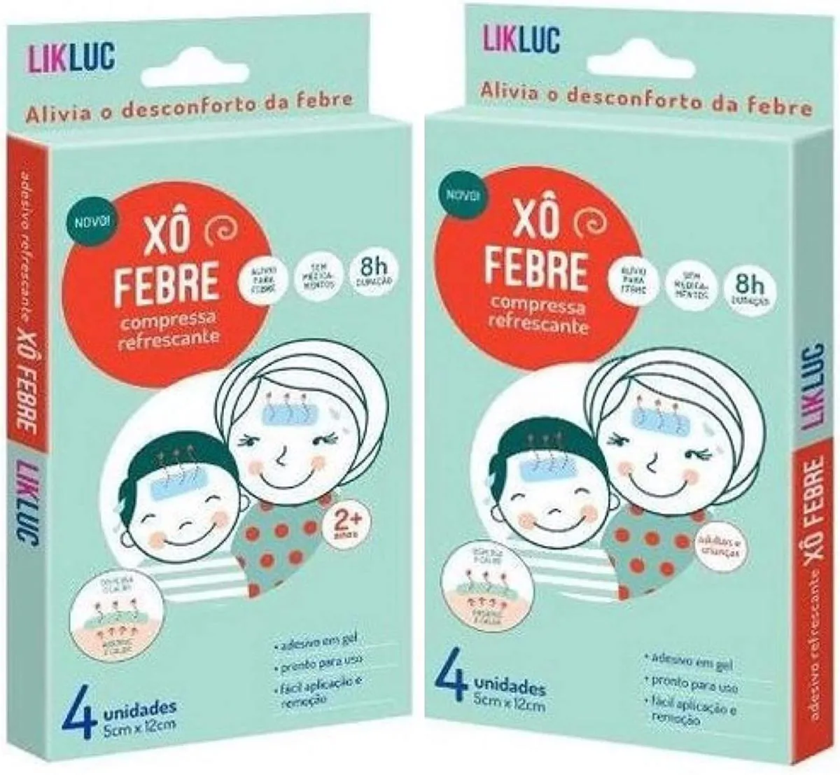 Xô FEBRE ADESIVOS COMPRESSAS REFRESCANTE ALIVIO DA FEBRE 2 KITS