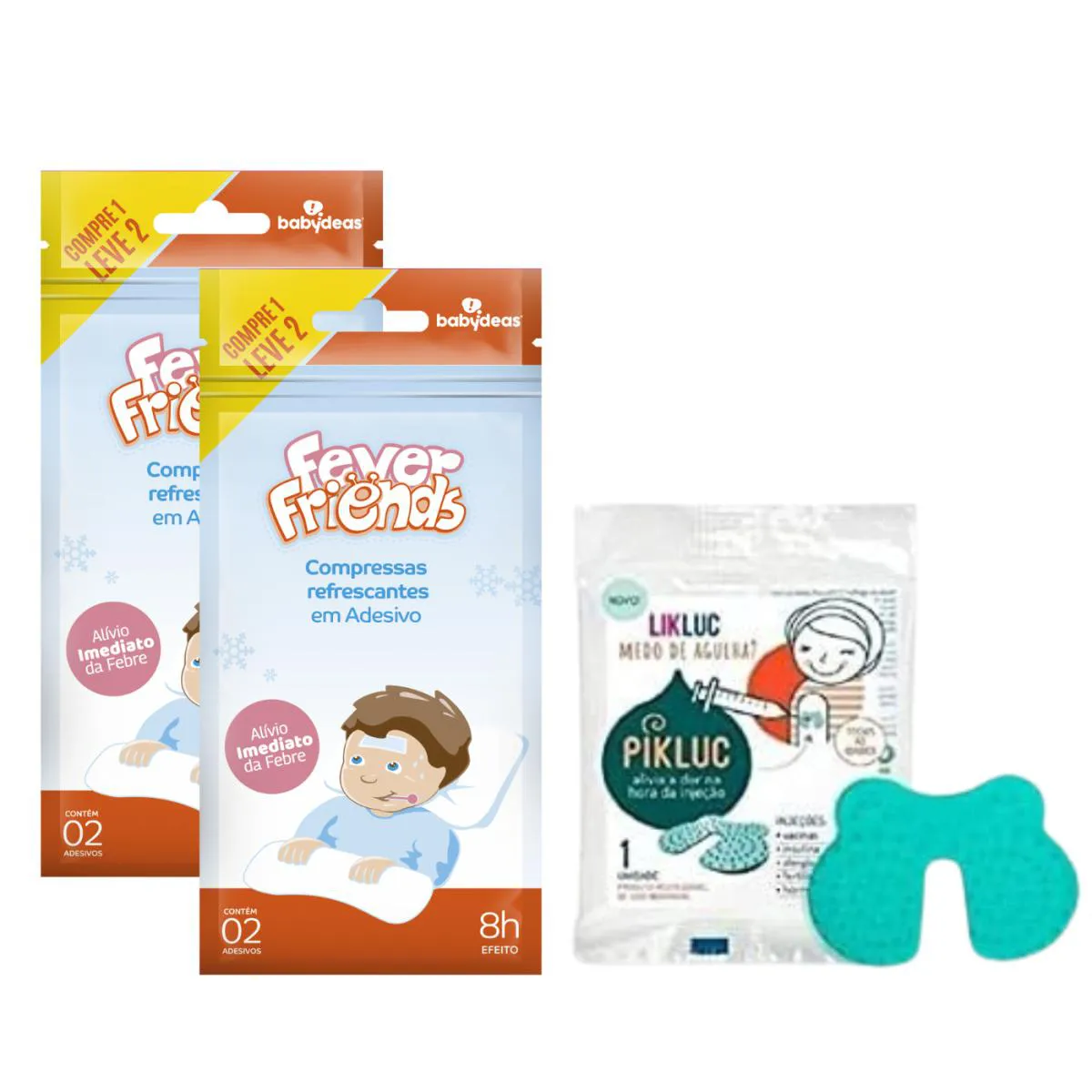 KIT VACINA PIKLUC ALíVIO INJEçãO +FEVER FRIENDS ALíVIO FEBRE