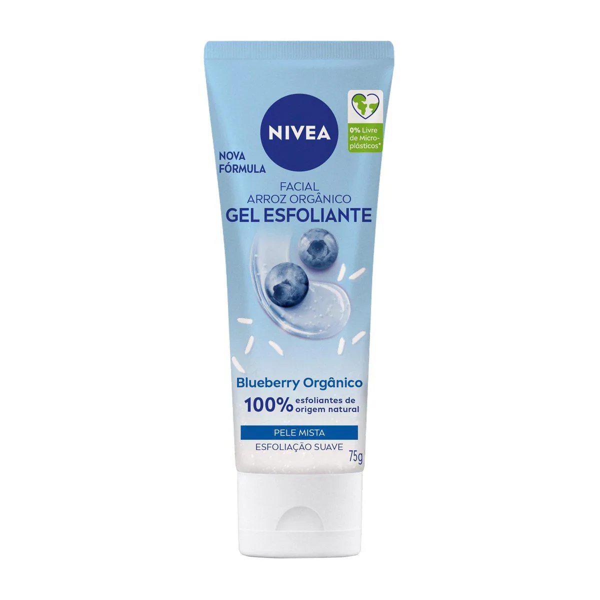 Gel Esfoliante Facial Nivea Refrescante Bio Blueberry Pele Normal a Seca com 75ml