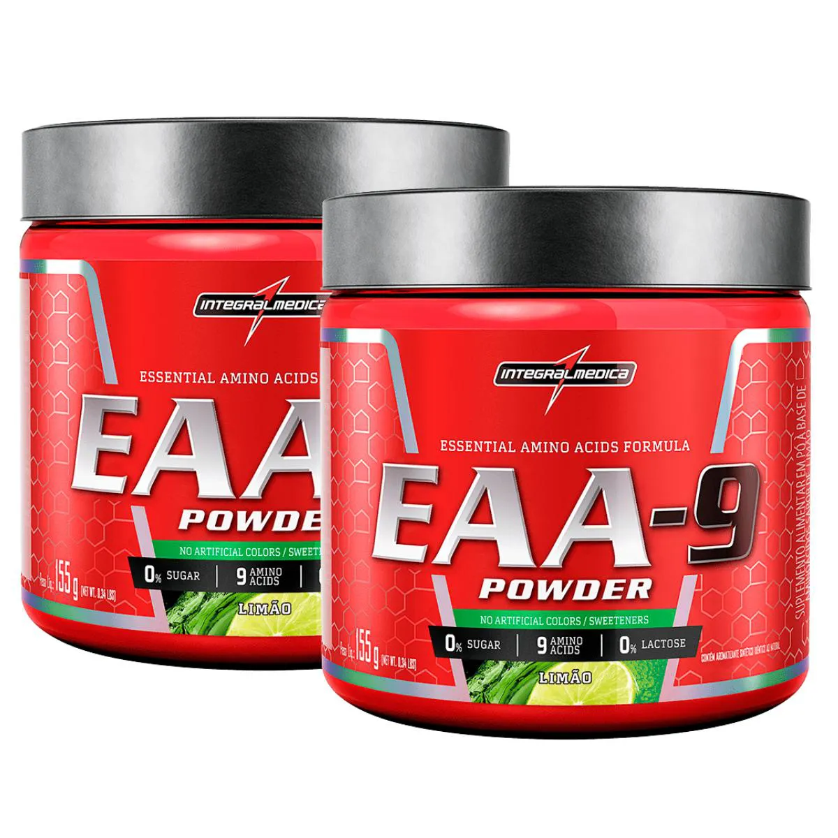 2X AMINOáCIDOS ESSENCIAIS EAA-9 INTEGRALMEDICA LIMãO 155G