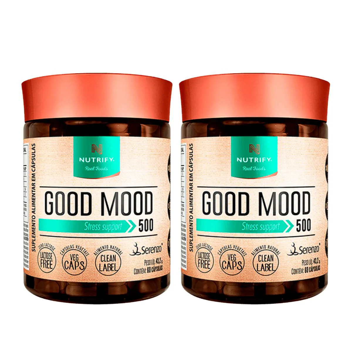 2X GOOD MOOD SERENZO NUTRIFY 60 CAPSULAS SEM Sabor