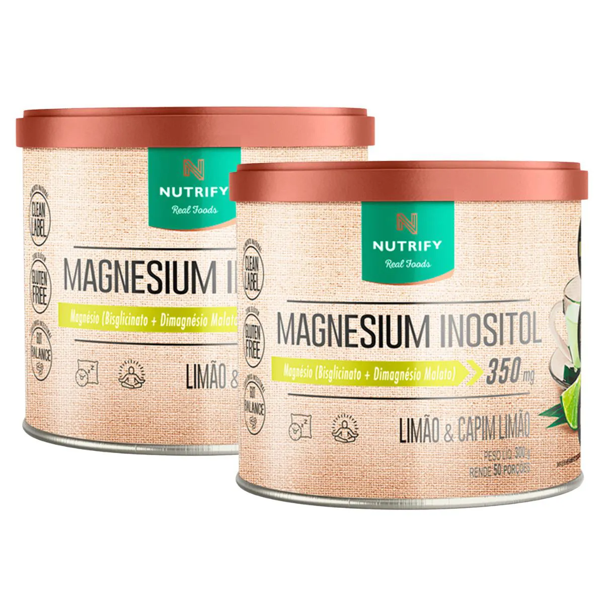 2X MAGNéSIO INOSITOL NUTRIFY LIMãO E CAPIM LIMãO 300G