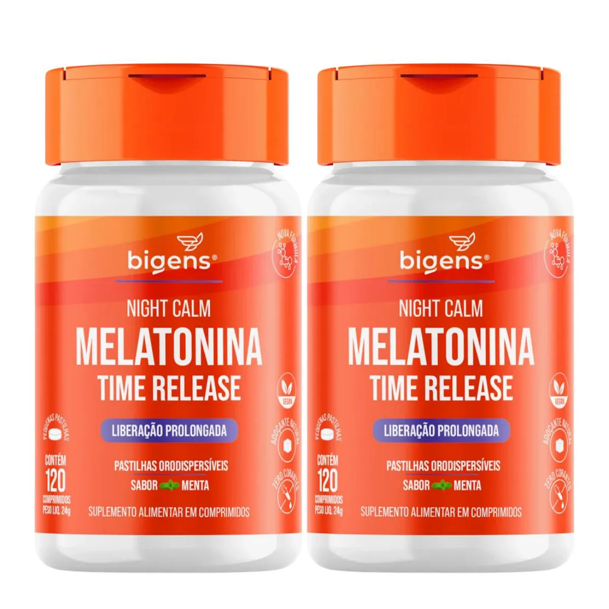2X MELATONINA NIGHT CALM TIME RELEASE BIGENS MENTA 120 TABLETES