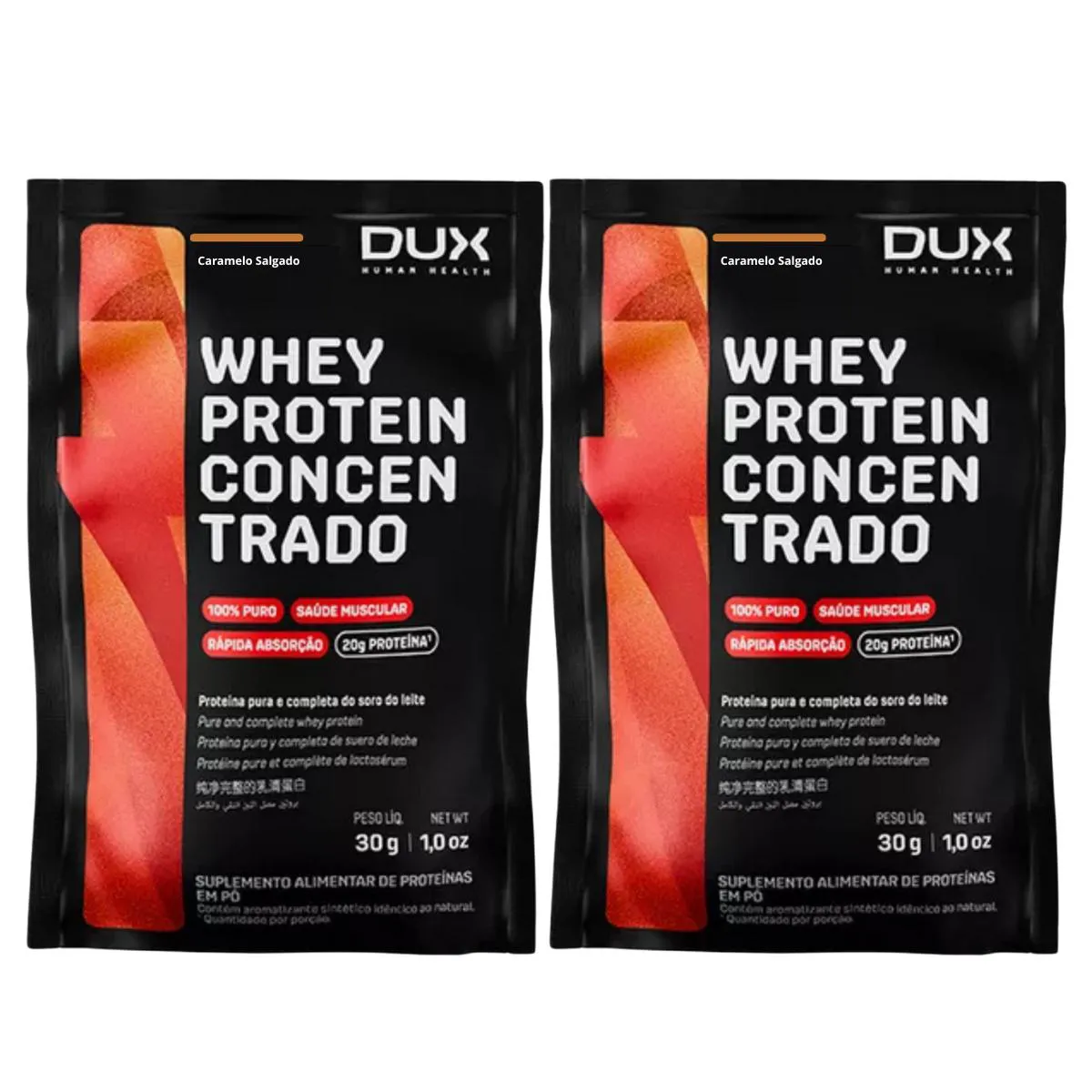 2X SACHE WHEY PROTEIN CONCENTRADO DUX CARAMELO SALGADO 30G