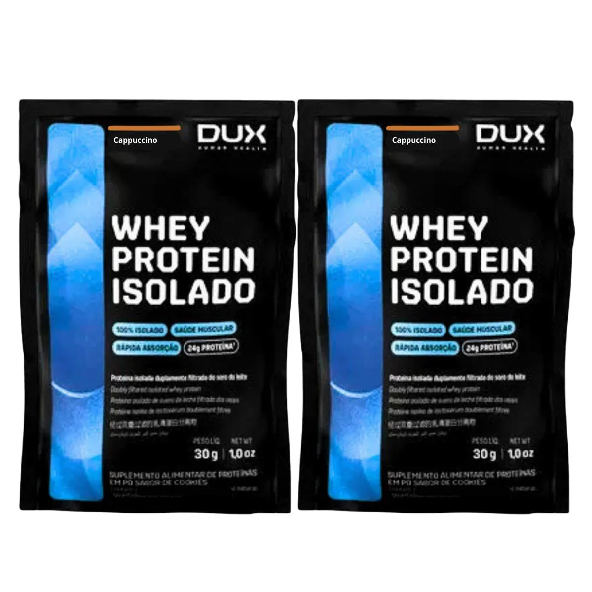 2X SACHE WHEY PROTEIN ISOLADO DUX CAPPUCCINO 30G
