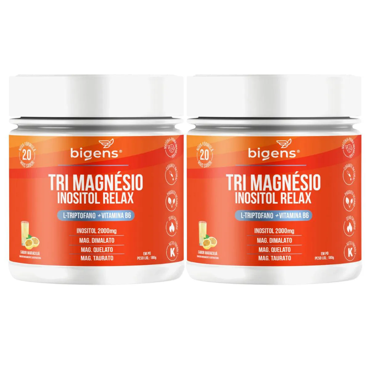 2X TRI MAGNéSIO INOSITOL RELAX BIGENS MARACUJá 180G Maracuja