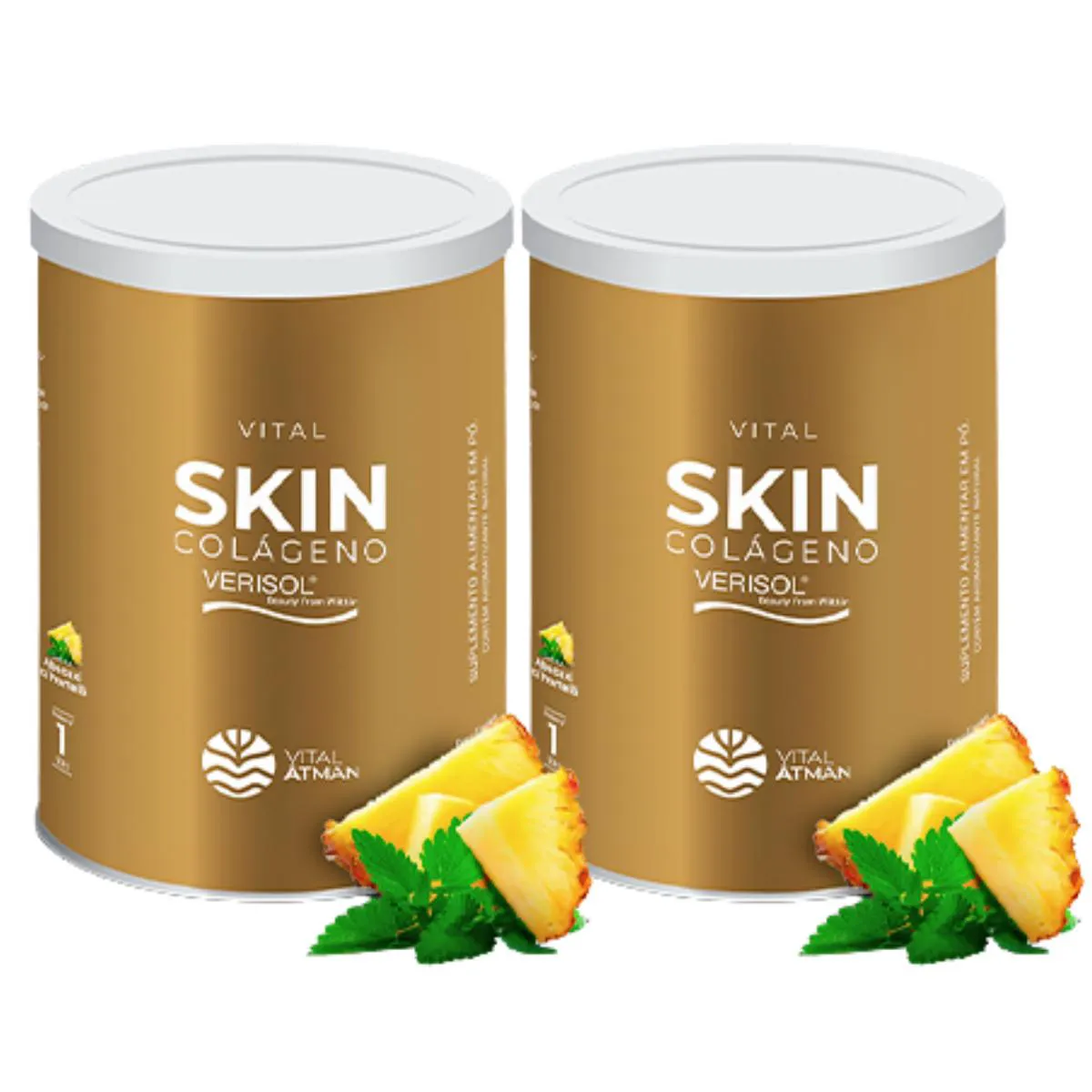 2X VITAL SKIN COLáGENO VERISOL VITAL ÂTMAN ABACAXI COM HORTELã 120G Abacaxi E Hortela