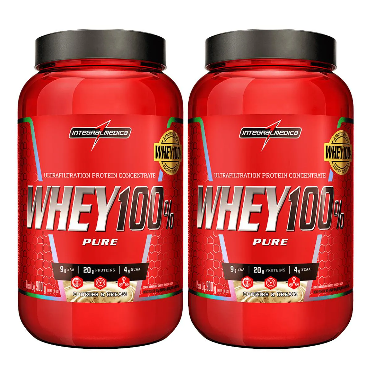 2X WHEY PROTEIN CONCENTRADO INTEGRALMEDICA COOKIES AND CREAM 900G