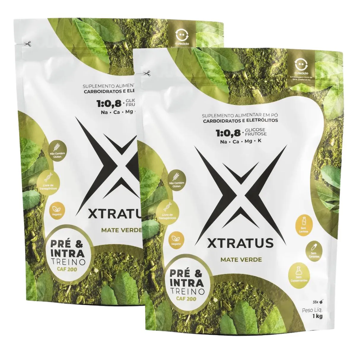 2X XTRATUS ENDURANCE INTRATREINO VEGANO MATE VERDE CAFEíNA 1KG