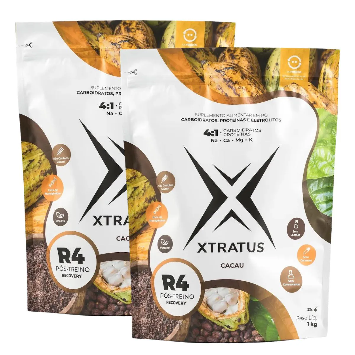 2X XTRATUS ENDURANCE PóS TREINO RECOVER 4:1 CACAU 1KG