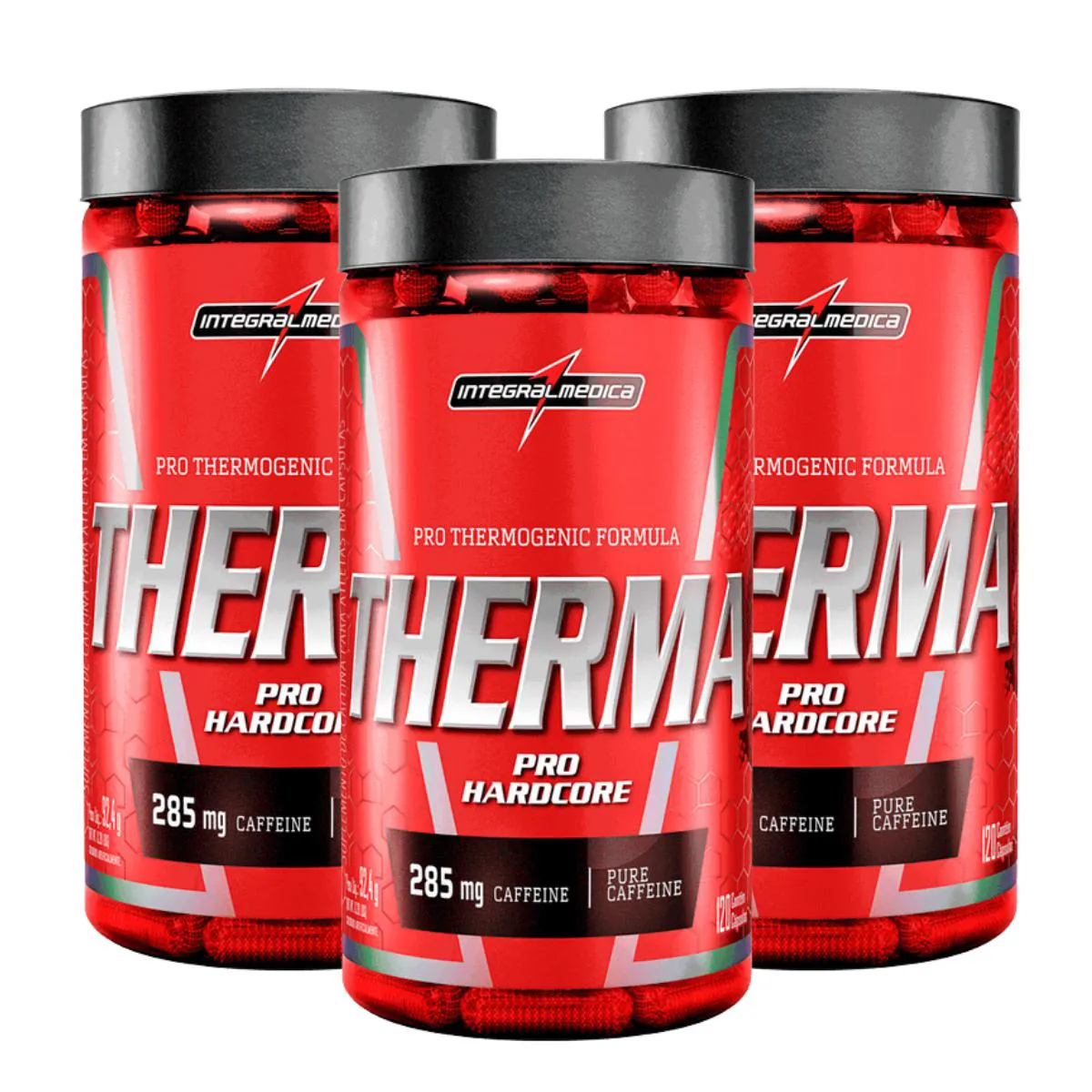 3X TERMOGêNICO THERMA PRO HARDCORE INTEGRALMEDICA 120 CAPSULAS SEM Sabor