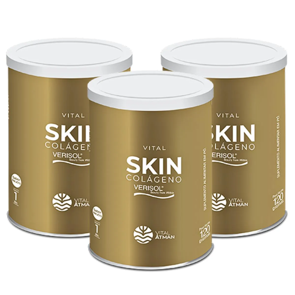 3X VITAL SKIN COLáGENO VERISOL VITAL ÂTMAN NEUTRO 120G SEM Sabor