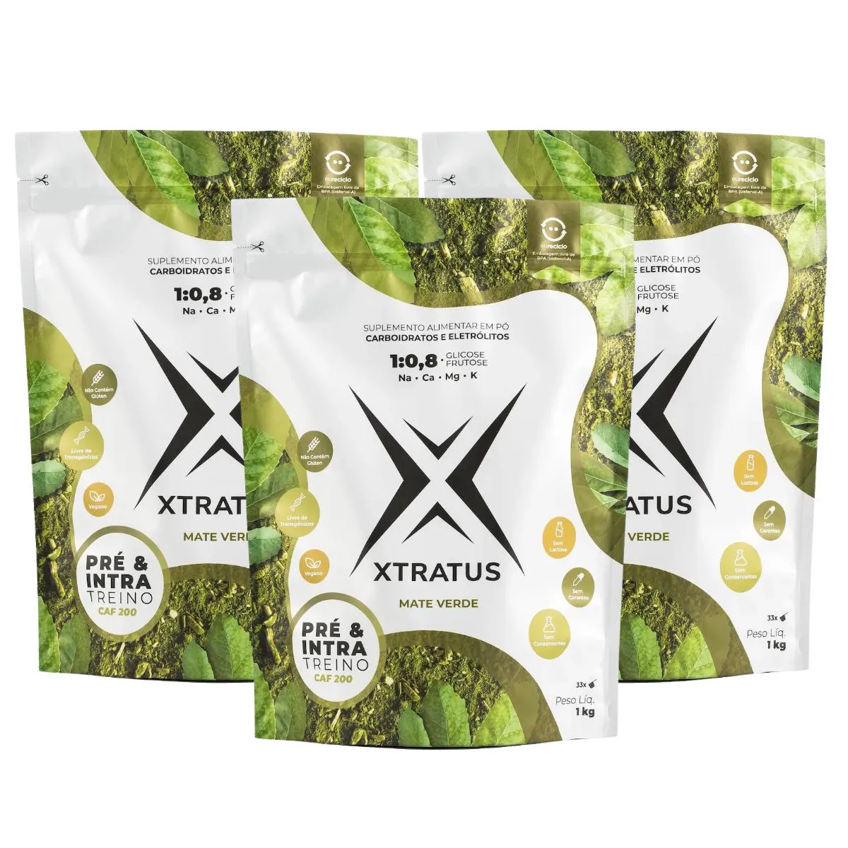 3X XTRATUS ENDURANCE INTRATREINO VEGANO MATE VERDE CAFEíNA 1KG