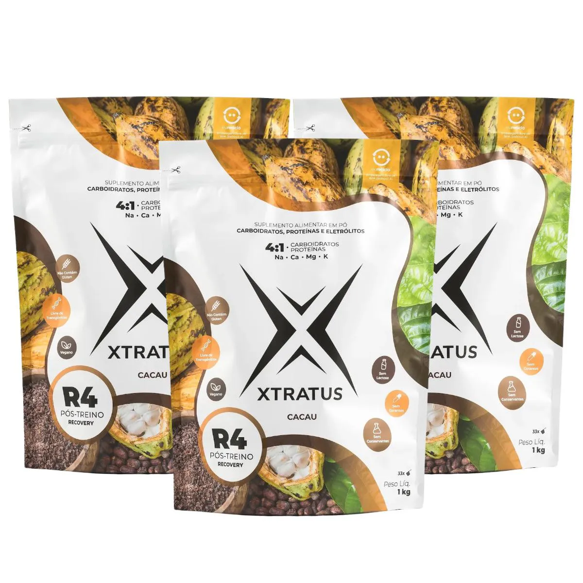 3X XTRATUS ENDURANCE PóS TREINO RECOVER 4:1 CACAU 1KG