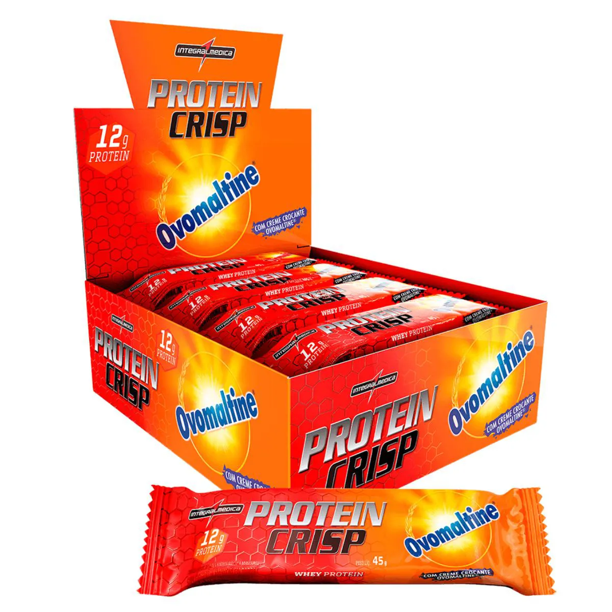 BARRA PROTEICA CRISP INTEGRALMEDICA OVOMALTINE 12 UNIDADES 45G