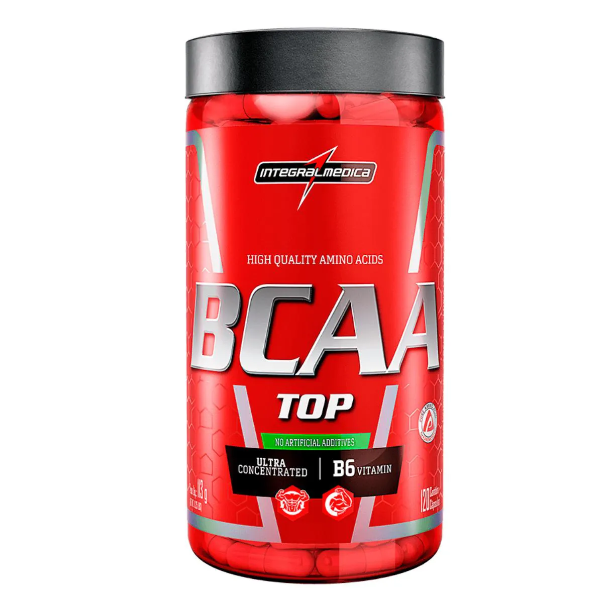 BCAA TOP INTEGRALMEDICA 120 CAPSULAS SEM Sabor