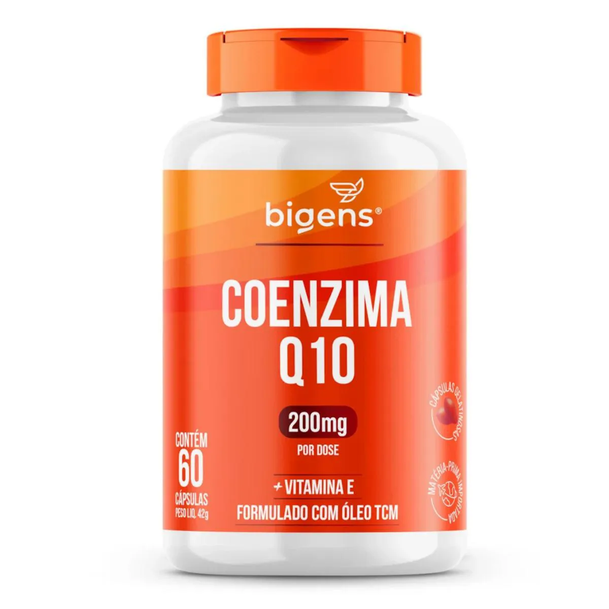 COENZIMA Q10 200MG + VITAMINA E + TCM BIGENS 60 CAPSULAS SEM Sabor