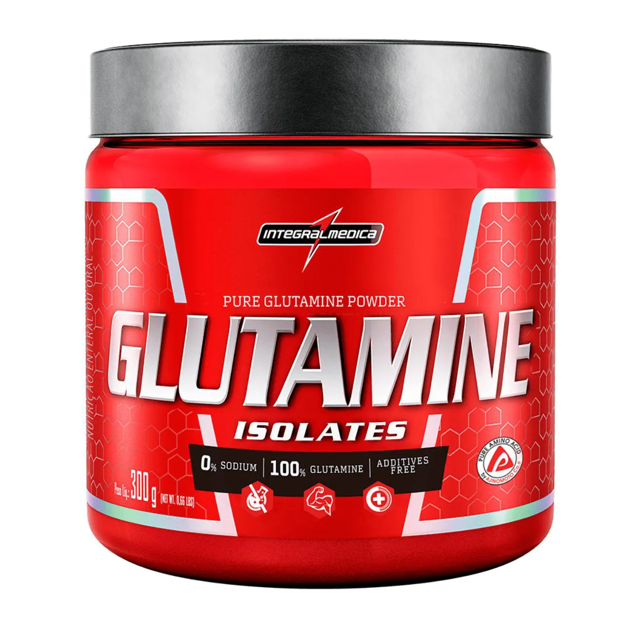GLUTAMINA 100% L-GLUTAMINA INTEGRALMEDICA 300G SEM Sabor