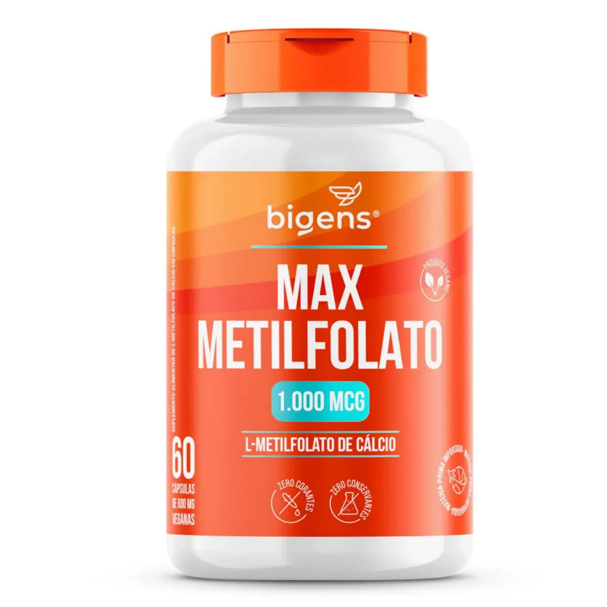 MAX METILFOLATO 1000MCG BIGENS 60 CAPSULAS SEM Sabor