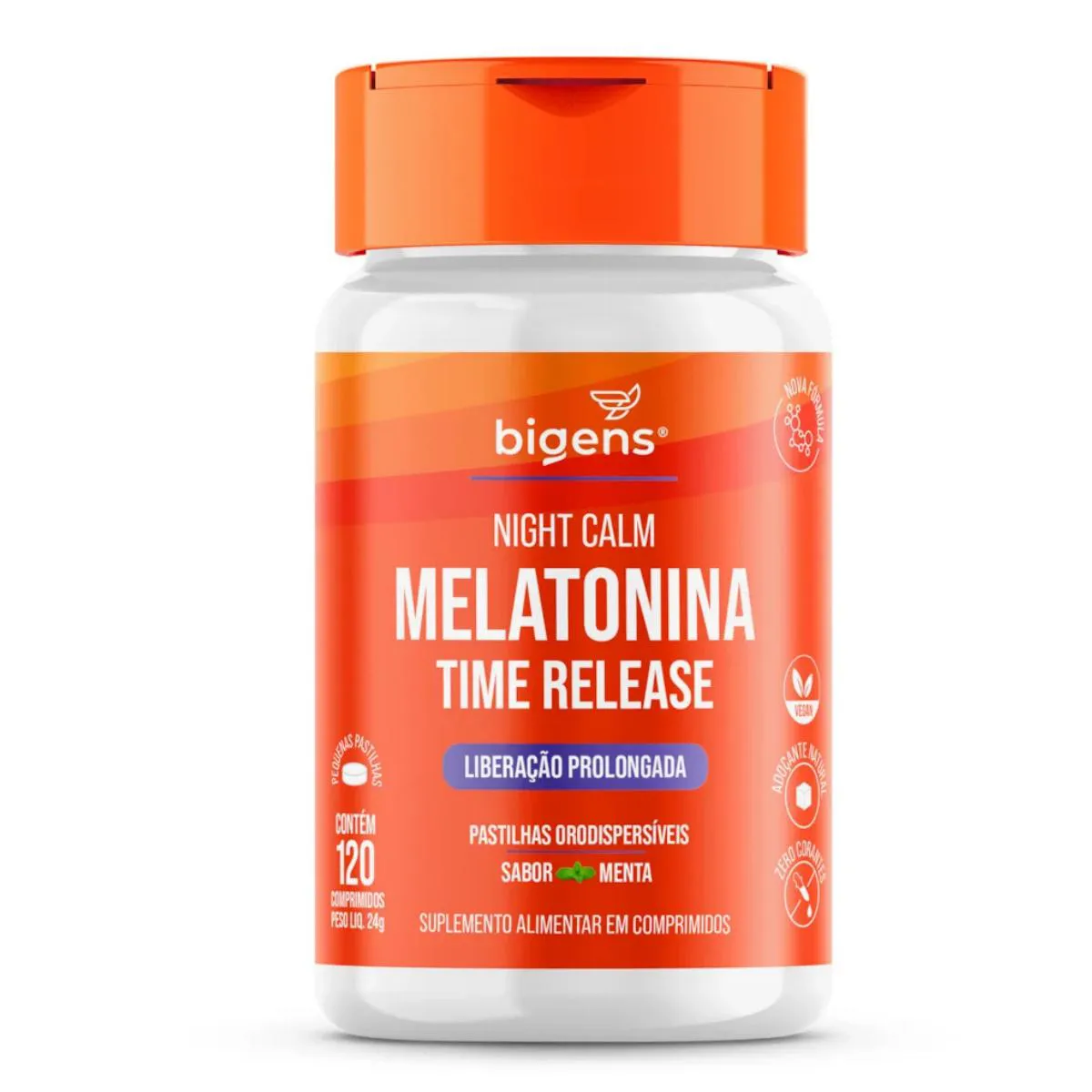 MELATONINA NIGHT CALM TIME RELEASE BIGENS MENTA 120 TABLETES