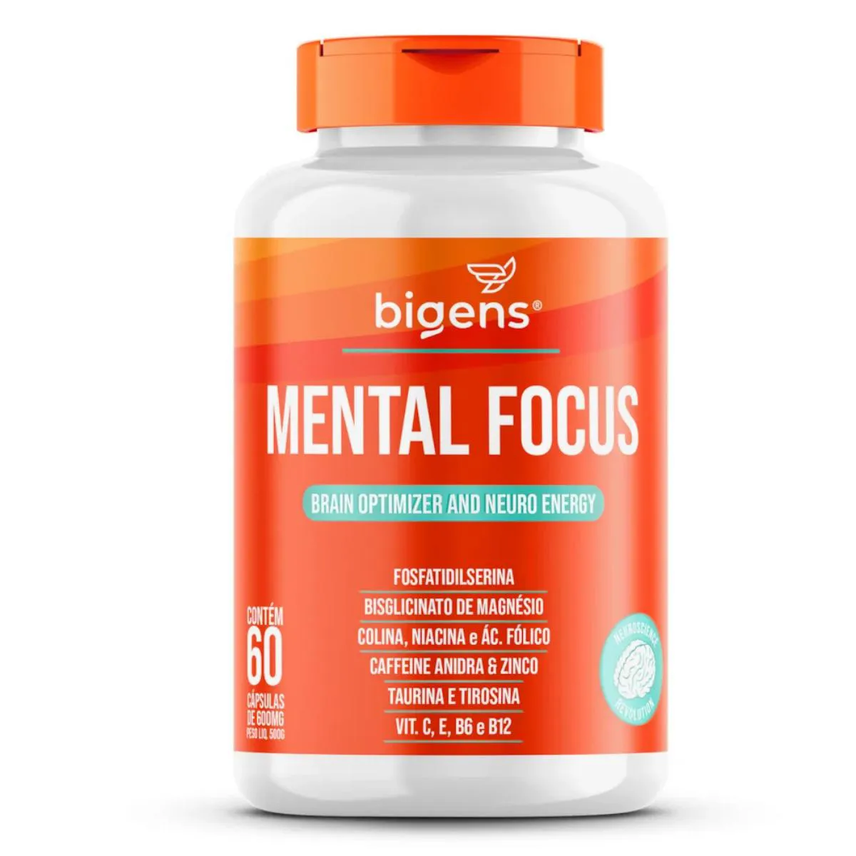 MENTAL FOCUS NOOTRóPICO BIGENS 60 CAPSULAS SEM Sabor