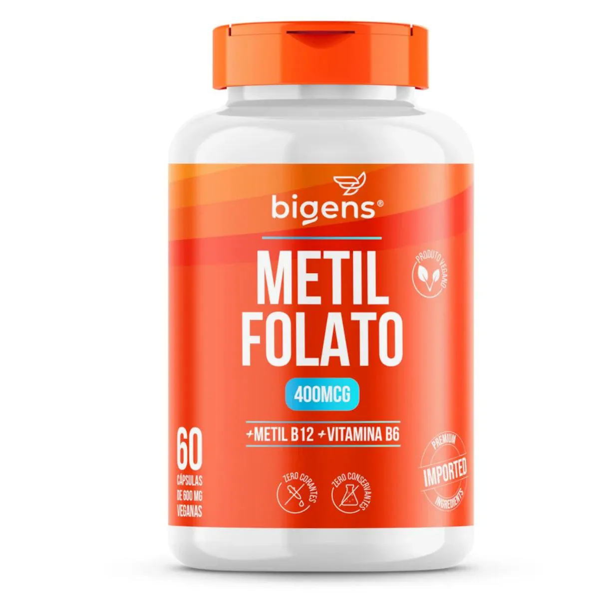 METILFOLATO 400MCG + VITAMINA B12 BIGENS 60 CAPSULAS SEM Sabor