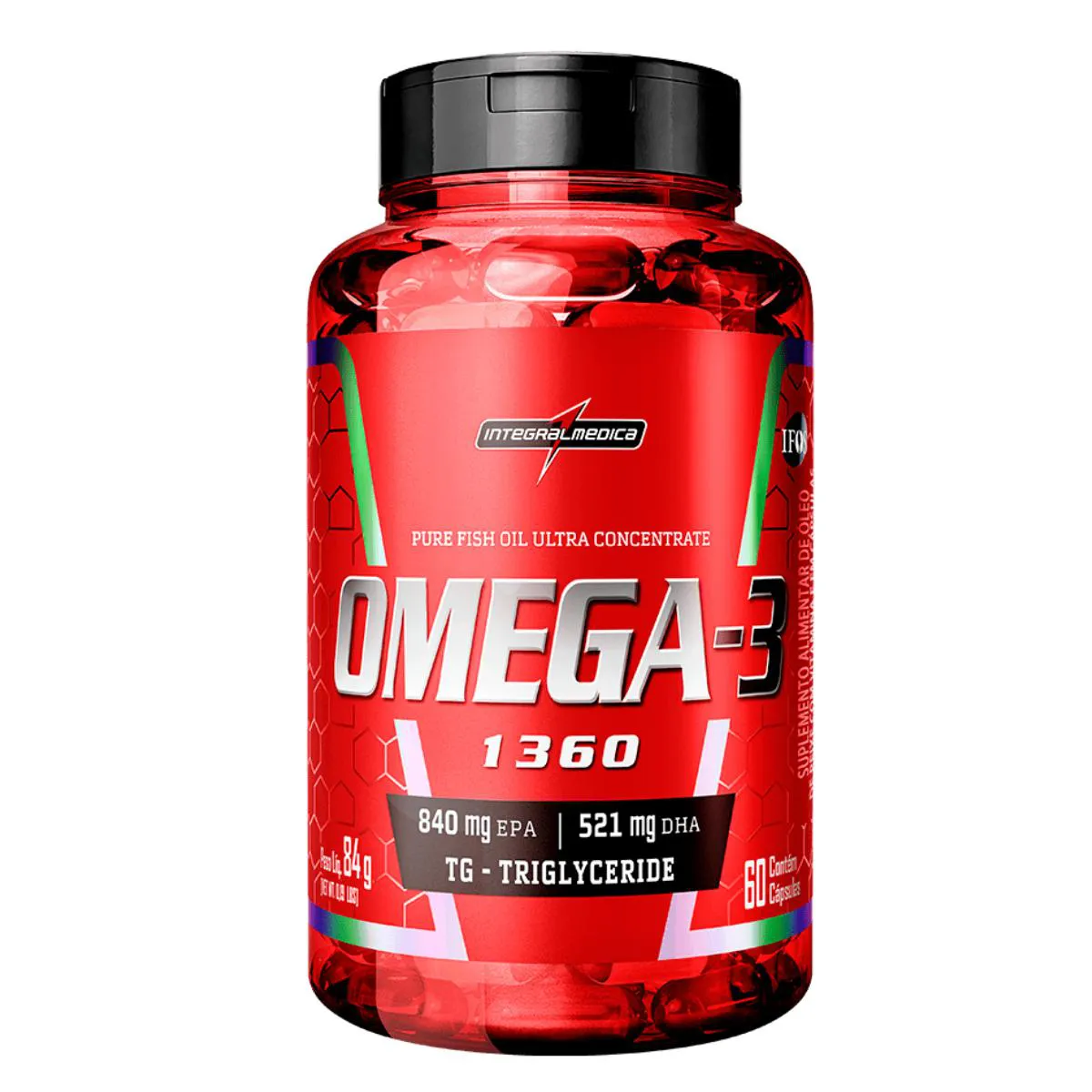 ÔMEGA 3 EPA 840MG DHA 521MG INTEGRALMEDICA 60 CAPSULAS SEM Sabor